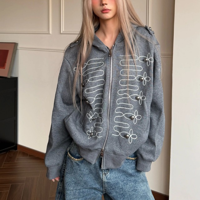 napoleon code zip-up hoodie　ナポレオンコードジップパーカー　J2160
