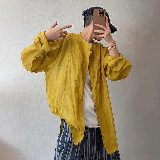 dannyandzee透け感クルーネック長袖シャツ