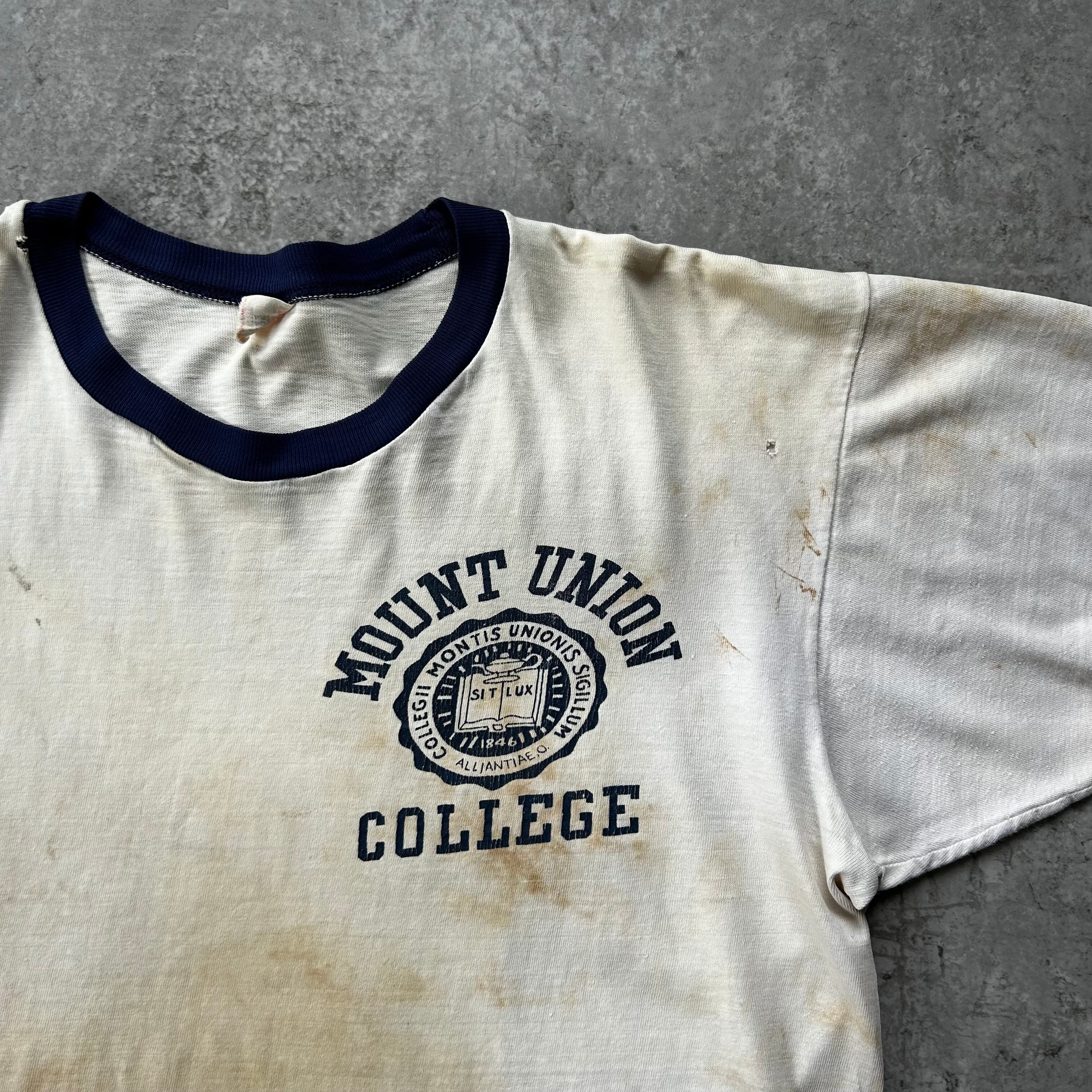 60s チャンピオン リンガーtシャツ USA製 L ランタグ 白×ネイビー