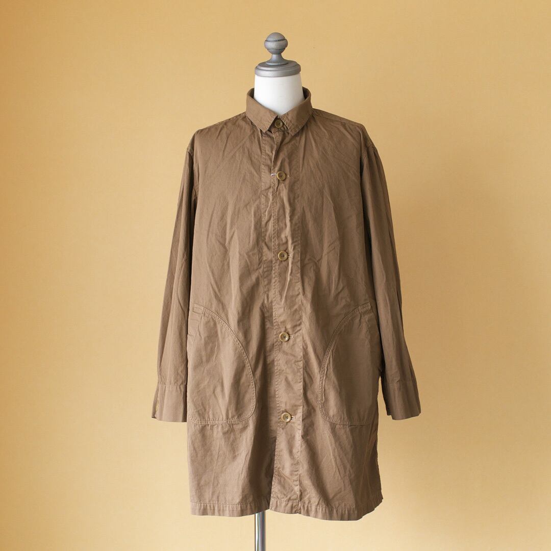 Manual Alphabet マニュアルアルファベット gaberdine overdyed shirt coat 2 製品染めコットンギャバシャツコート2・ブラウン【メンズ】