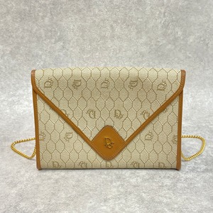 Christian Dior ディオール ハニカム柄 チェーンショルダーバッグ ベージュ 4927-202112