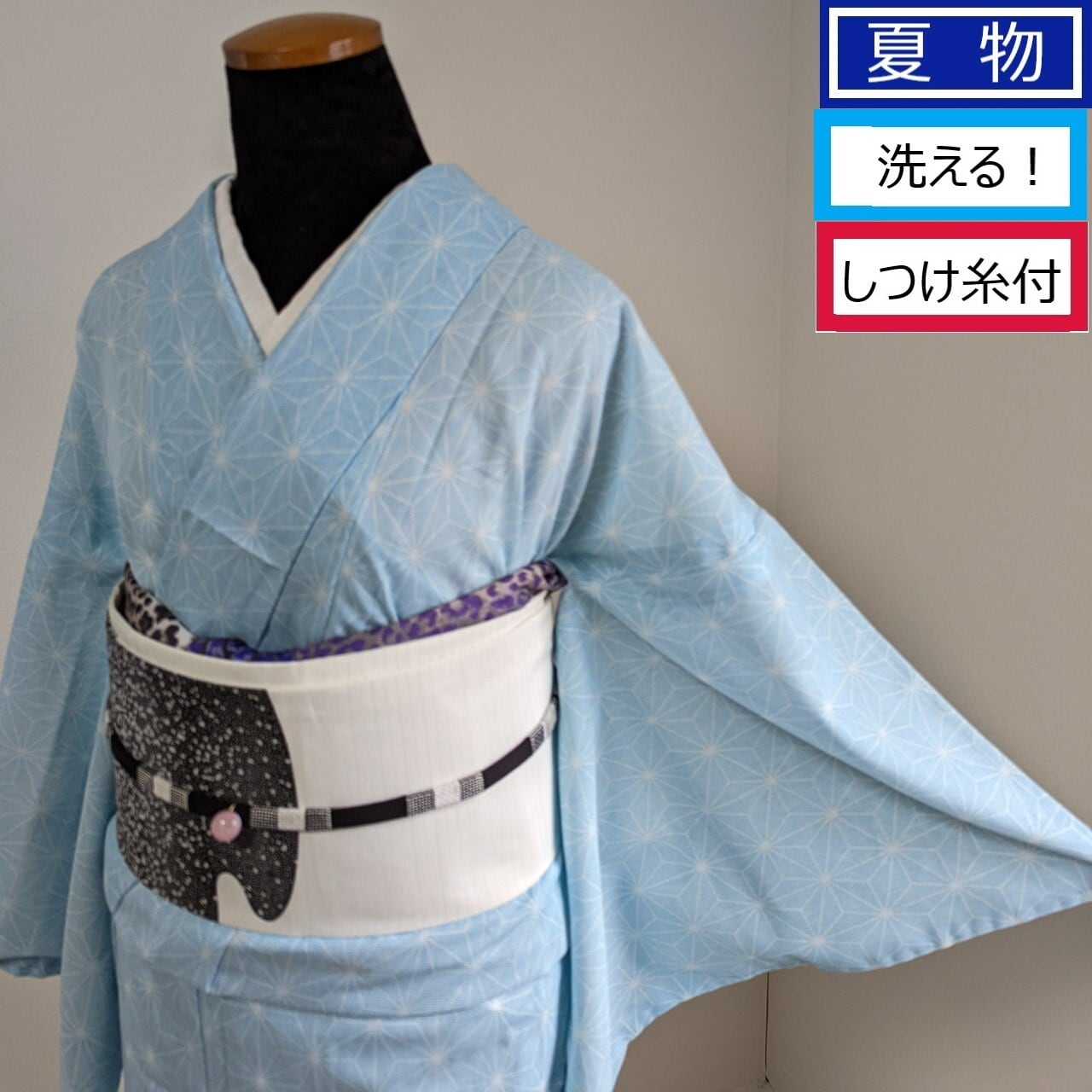 新品　夏絽小紋プレタＭサイズ