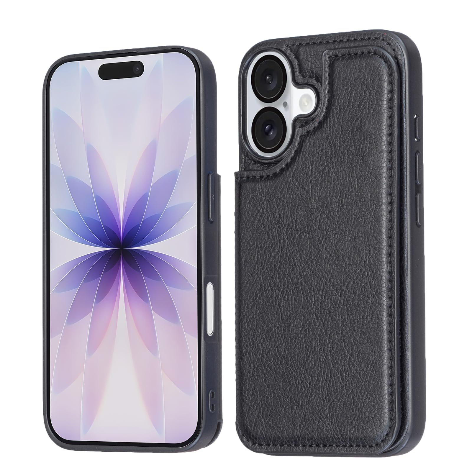 【 Antimam 】対応iPhone 17用 ケース 手帳型 財布型 新型 全面保護 耐衝撃 擦り傷防止 軽量 め 多機能 落下保護 手帳型 ケース(ブラック)アイフォン17 高級 PU革 背面 IC カード 収納 スタンド機能 ケース iPhone17 黒