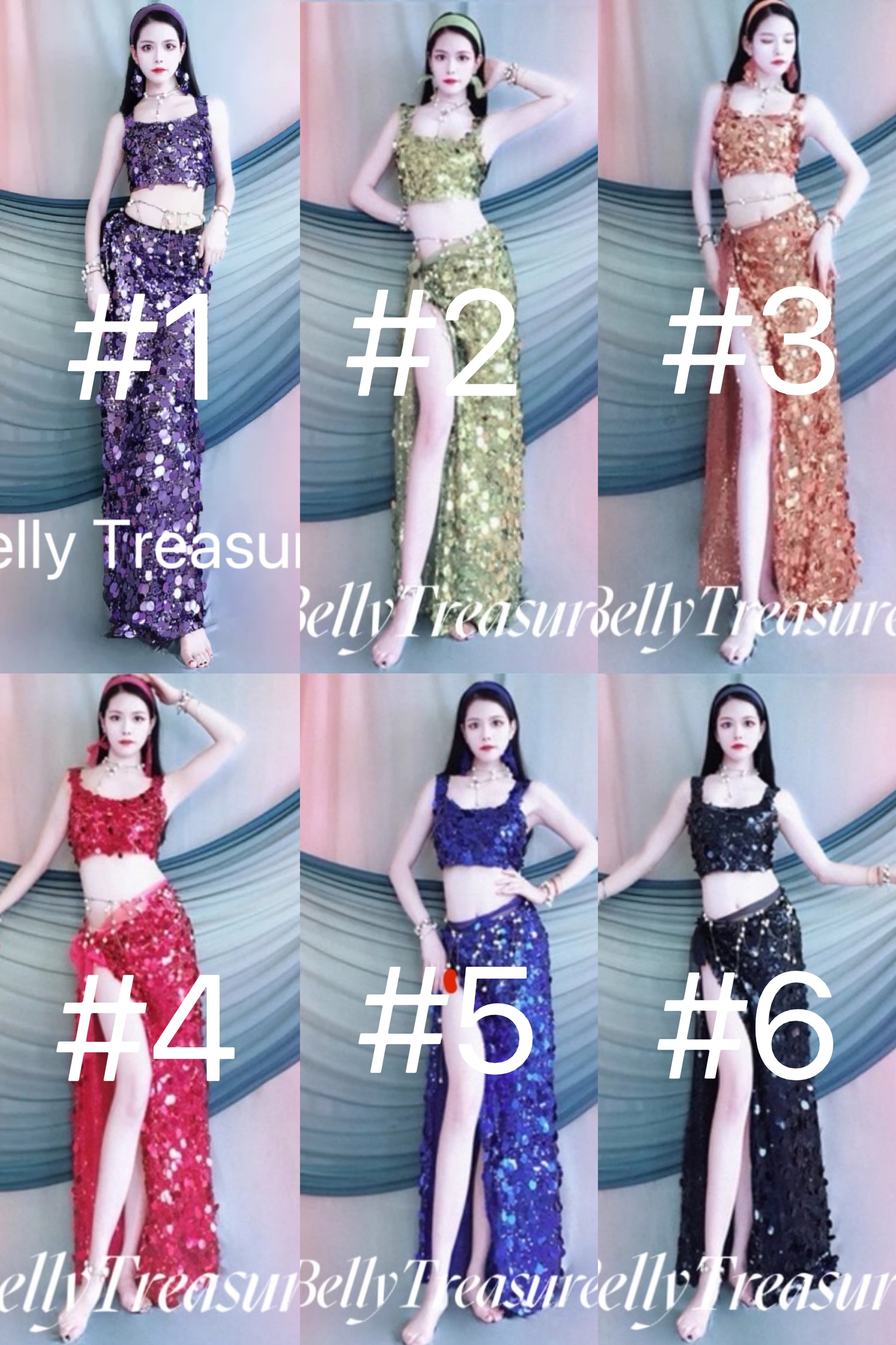 ベリーダンス 6カラー レッスンウェア BYQW Q571 202507