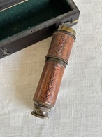 望遠鏡　革張り　木製ケース入り　英国ヴィンテージ　海洋　ハンドヘルド 19ote23-2