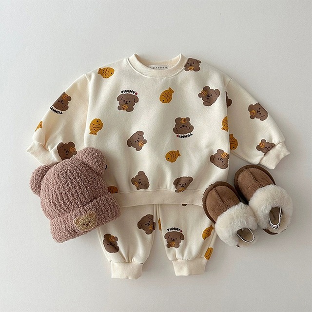 【BABY&KID】春作かわいくプリントスウェットセット