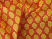 block print fabric d39 しずく orange×yellow