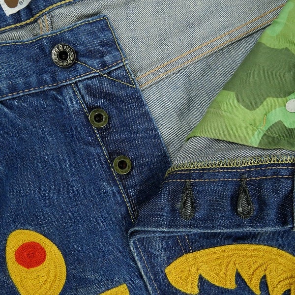 Size【XL】 A BATHING APE ア ベイシング エイプ SHARK DENIM PANTS