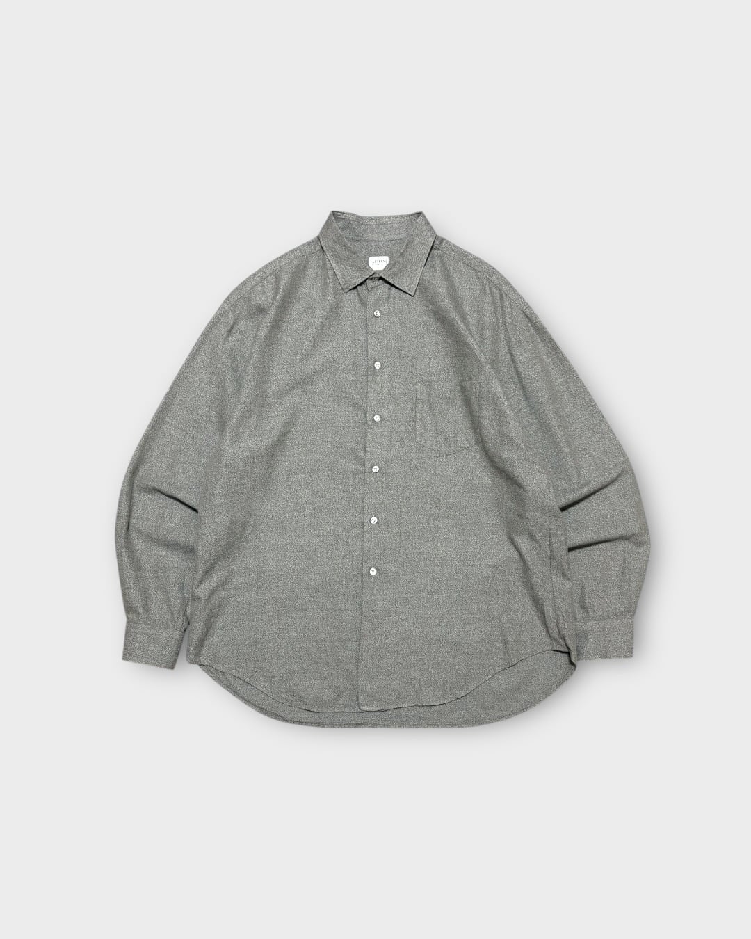 【Used】“ARMANI COLLEZIONI” Salt & Pepper Cotton Shirt MADE IN ITALY