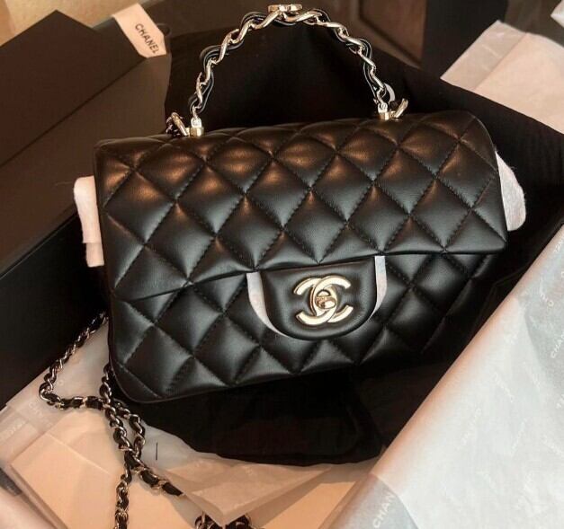 CHANEL シャネル 限定 ミニマトラッセ ハンドル ショルダーバッグ 黒 