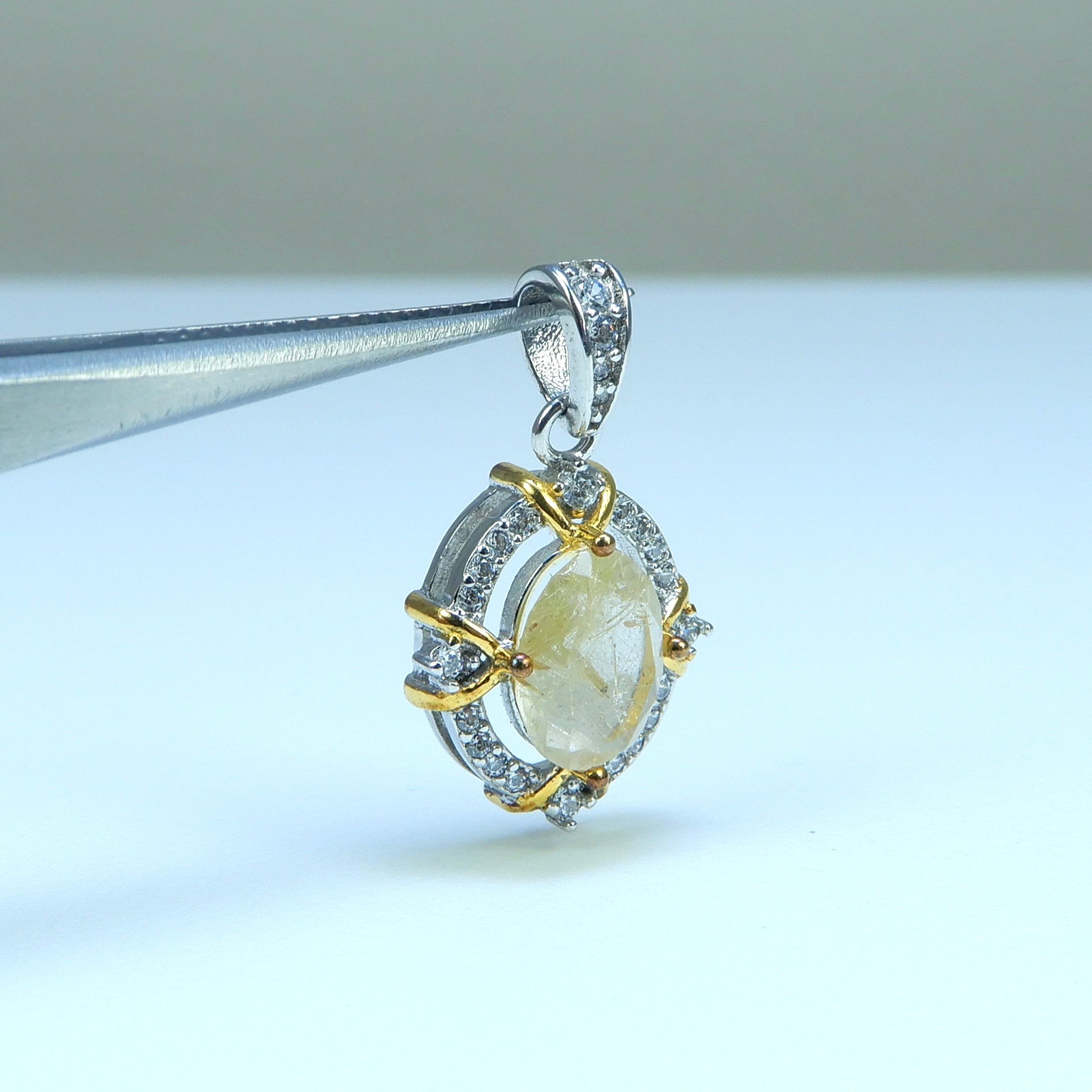 ♦︎ルチルクォーツ♦︎トップのみ♦︎WGカラー《0059》