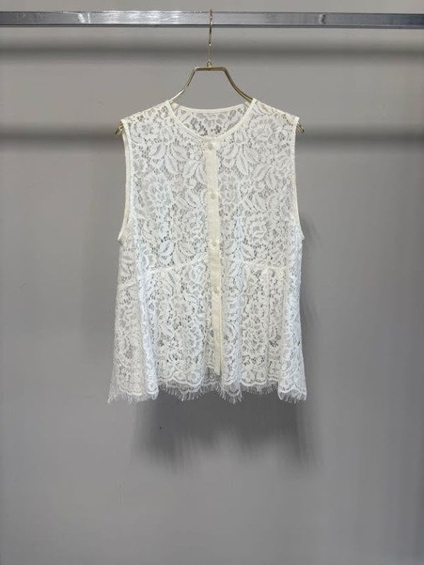 【3月頃入荷次第お届けのご予約】 MARGAUX VINTAGE/マルゴーヴィンテージ 総レースノースリーブベスト MG BL - 27024 - S