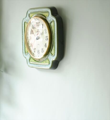 フランス製 Vedette 陶器フレーム 壁時計 電池式 ジャピー