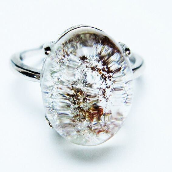 ガーデンクォーツ 指輪 ガーデン水晶 リング フリーサイズ 14号 一点物 メール便可 [M便 1/20] 115-6871