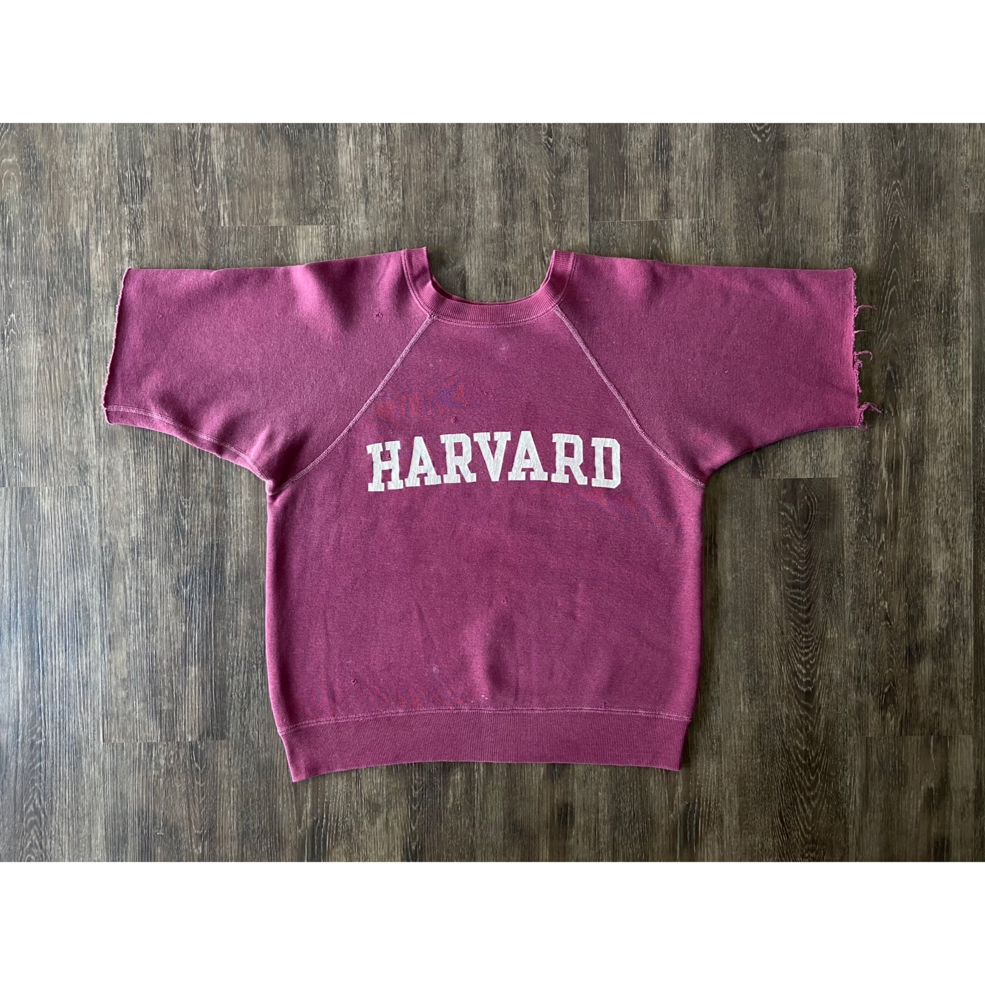 60s champion vintage cut-off sleeve college sweat shirt “HARVARD 