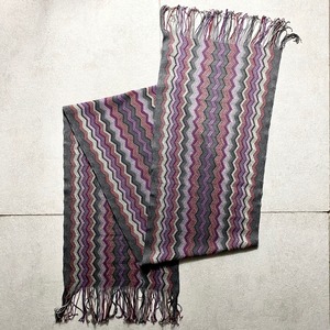 MISSONI zig-zag pattern fringe stole 