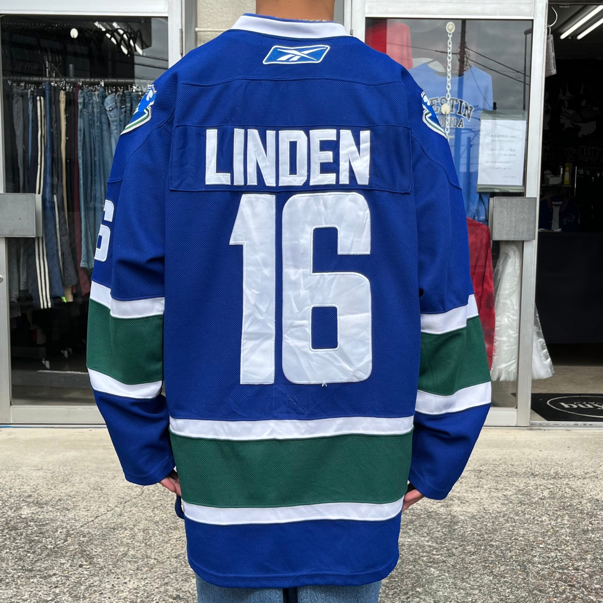s カナダ製 リーボック NHL バンクーバーカナックス ゲームシャツ