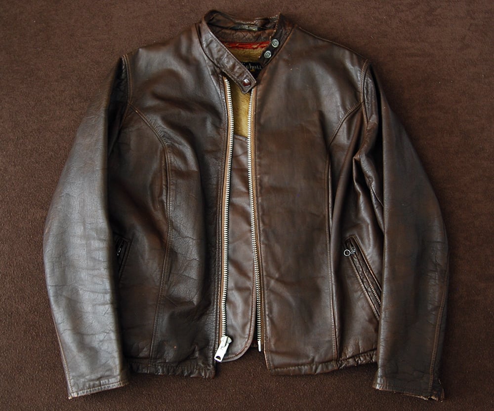 SCHOTT VINTAGE CAFE RACER LEATHER JACKET