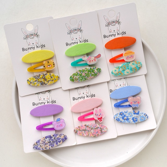 ２点セット かわいいキャラクターヘアピン 子供ヘアアクセサリー S267 Sunnee Shop