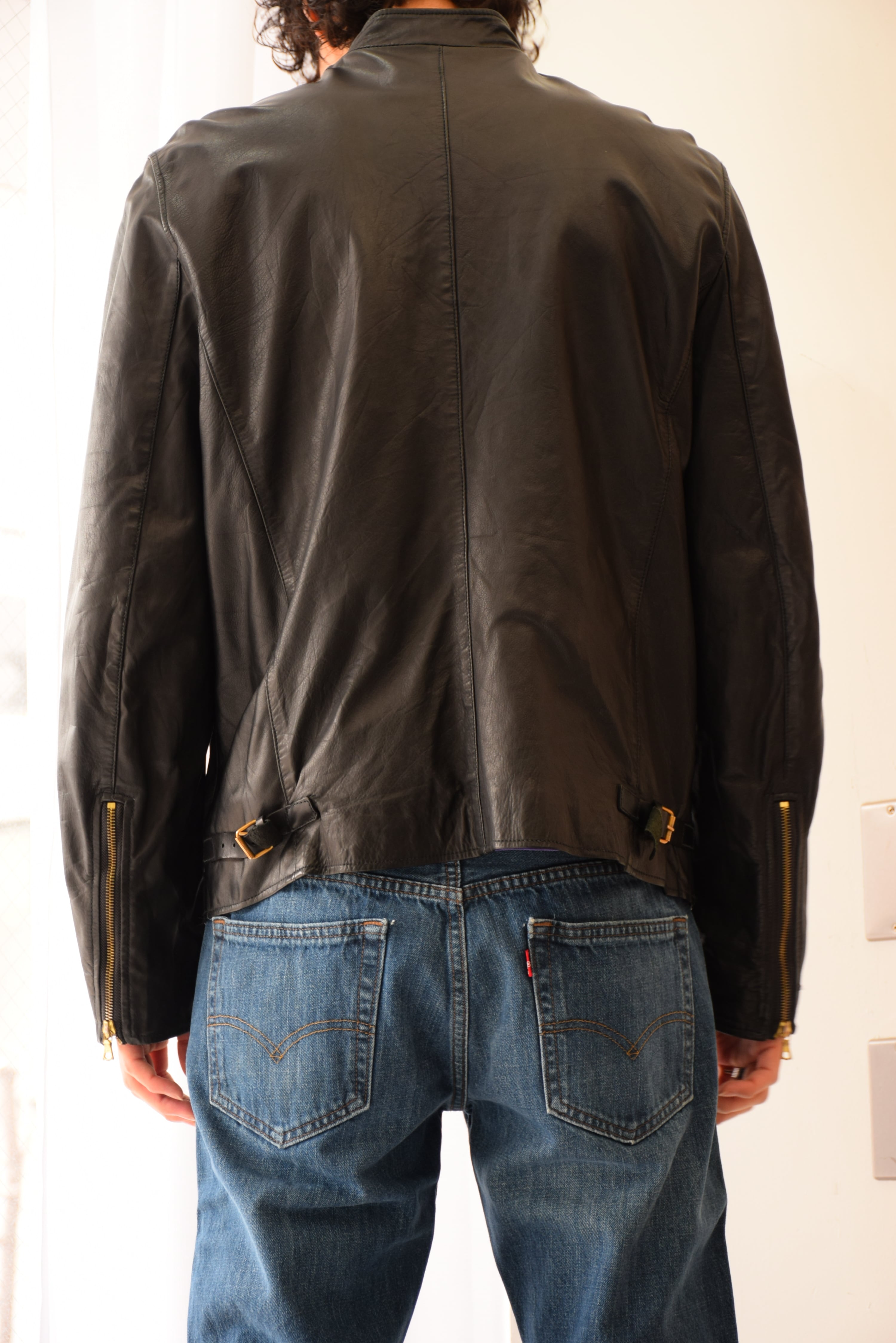 Poul Smith レザージャケット メンズ XL ブラック ポールスミス 革