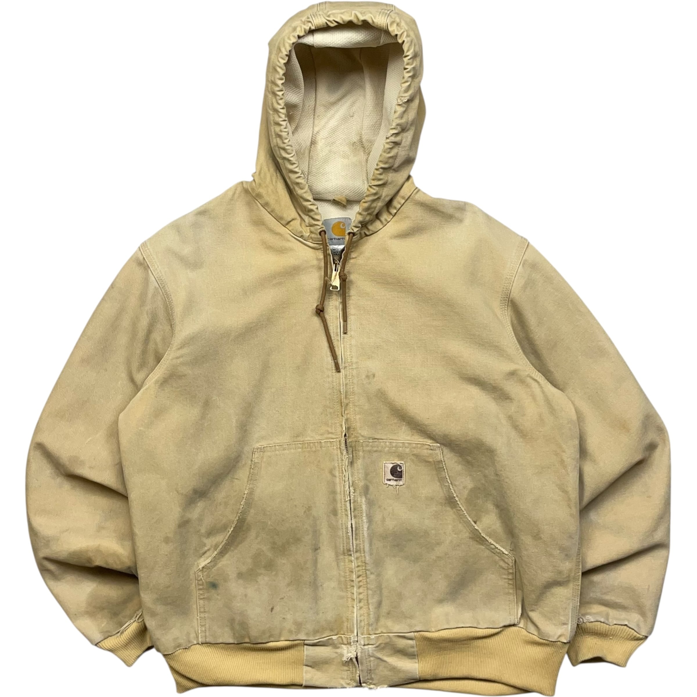 《L》 Carhartt カーハート ダックジャケット アクティブジャケット ブラウン ダメージ フェード 雰囲気 裏サーマル no.8755