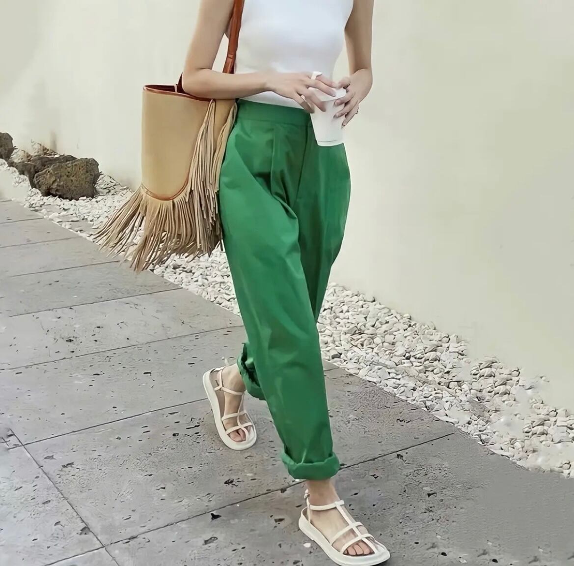 【2color】ハイウエストコクーンパンツ