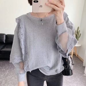 袖チュールレーストップス