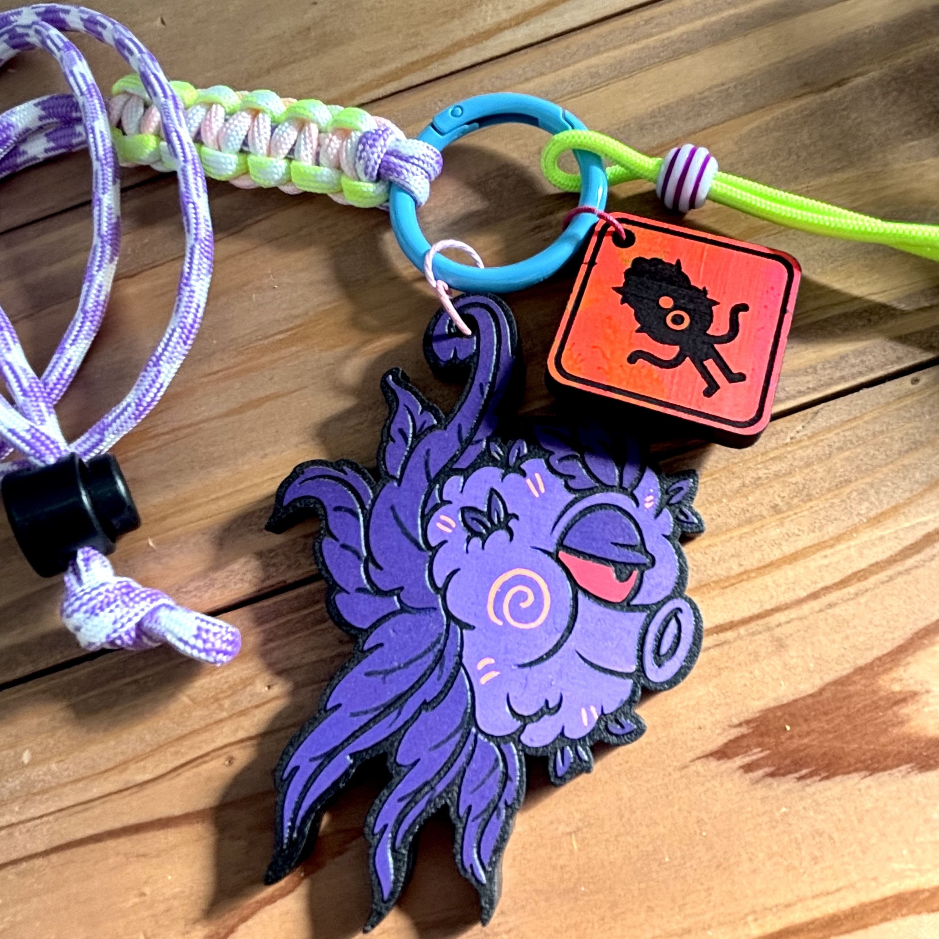 【オクトパスKush】ロングパラコードネックストラップ+チャーム付き