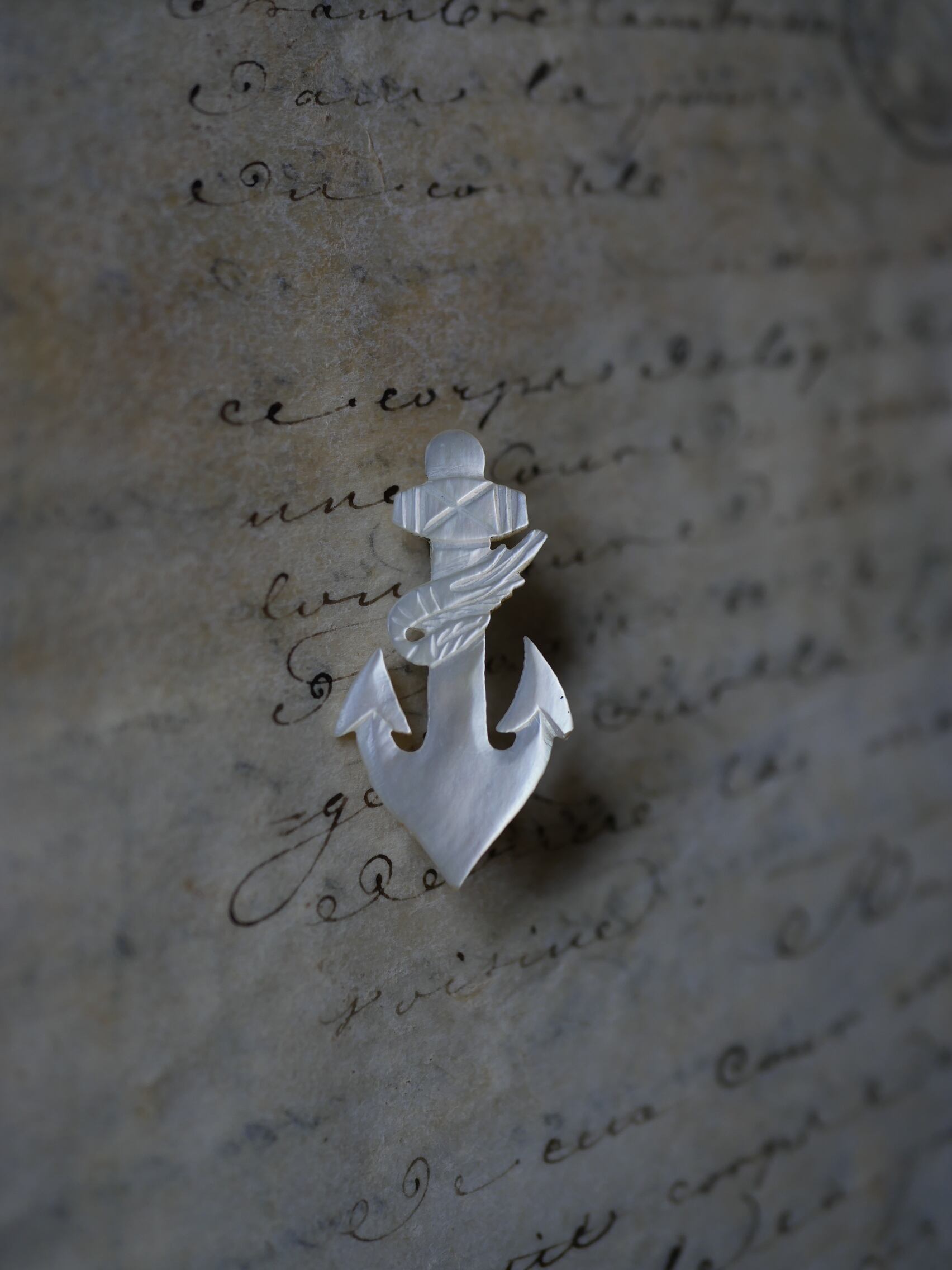 イカリ マザーオブパール フランスヴィンテージ ブローチ ブロカントのある暮らし