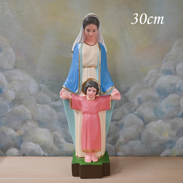 愛育の聖母像【30cm】室内用カラー仕上げ