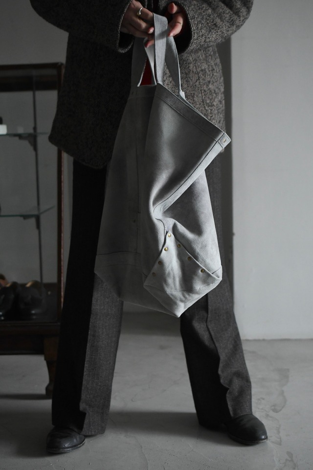 SEVEN BY SEVEN / LEATHER TOTE BAG ( Ice Gray)