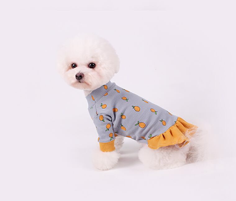 Lemon Onepiece S ~ XL 2color  /  犬服 秋冬 新作 可愛い 犬の服 ドレス お揃い ドッグウェア 小型犬 中型犬 猫