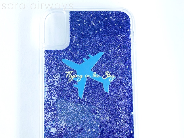 【グリッターケース♡】キラキラ輝く 飛行機 iPhone & Galaxy ケース