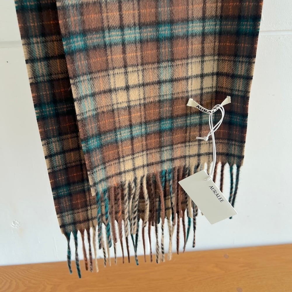 AURALEE/オーラリー・CASHMERE CHECK LONG STOLE | a flat shop