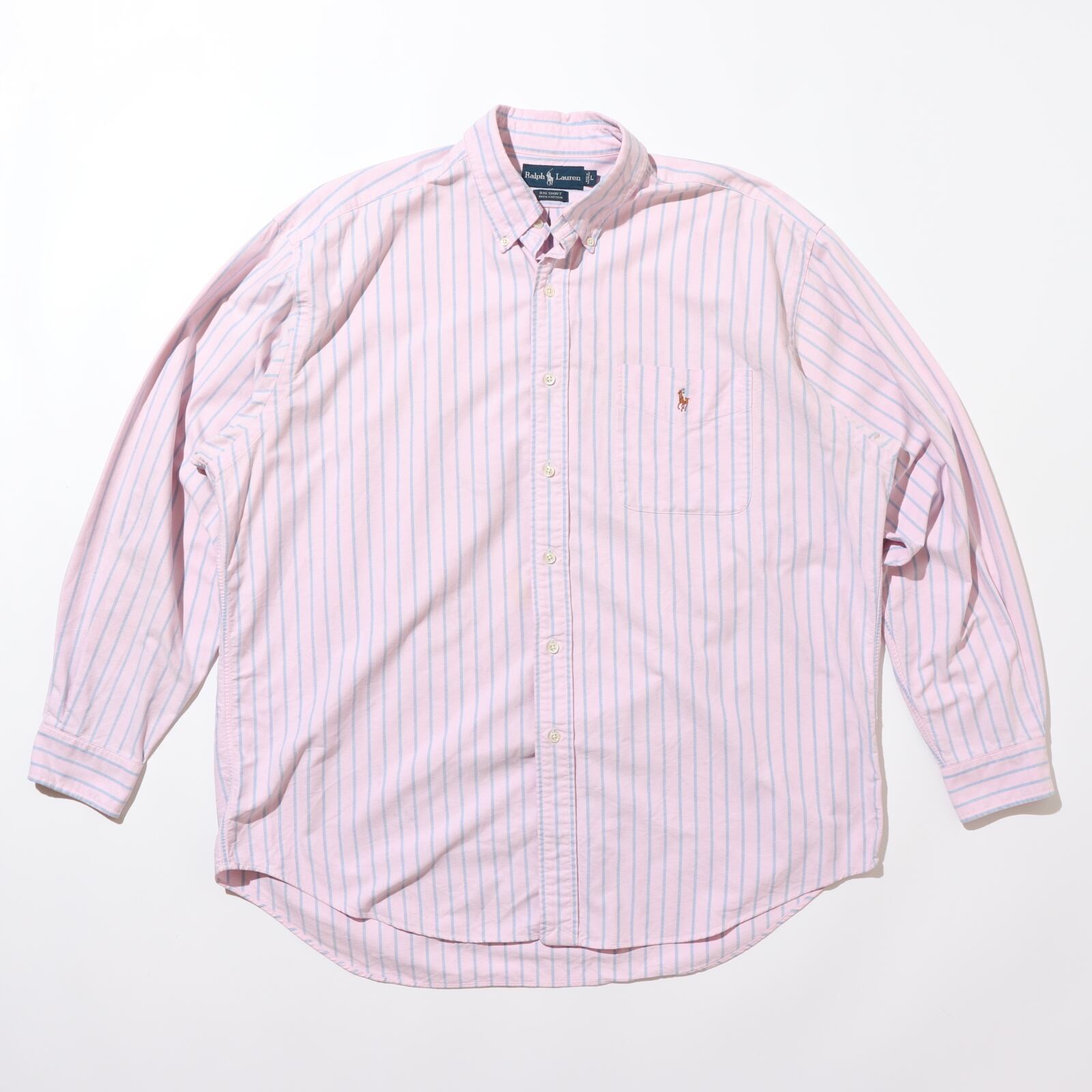 90s ポロ ラルフローレン BIG OXFORD SHIRT シャツ M 開襟