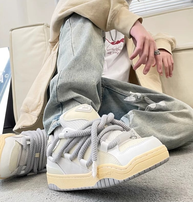 厚底 ロープ スニーカー (25.5~27.5㎝) | Korean unisex fashion 厚底 ロープ スニーカー (25.5~27.5㎝) | Korean unisex fashion