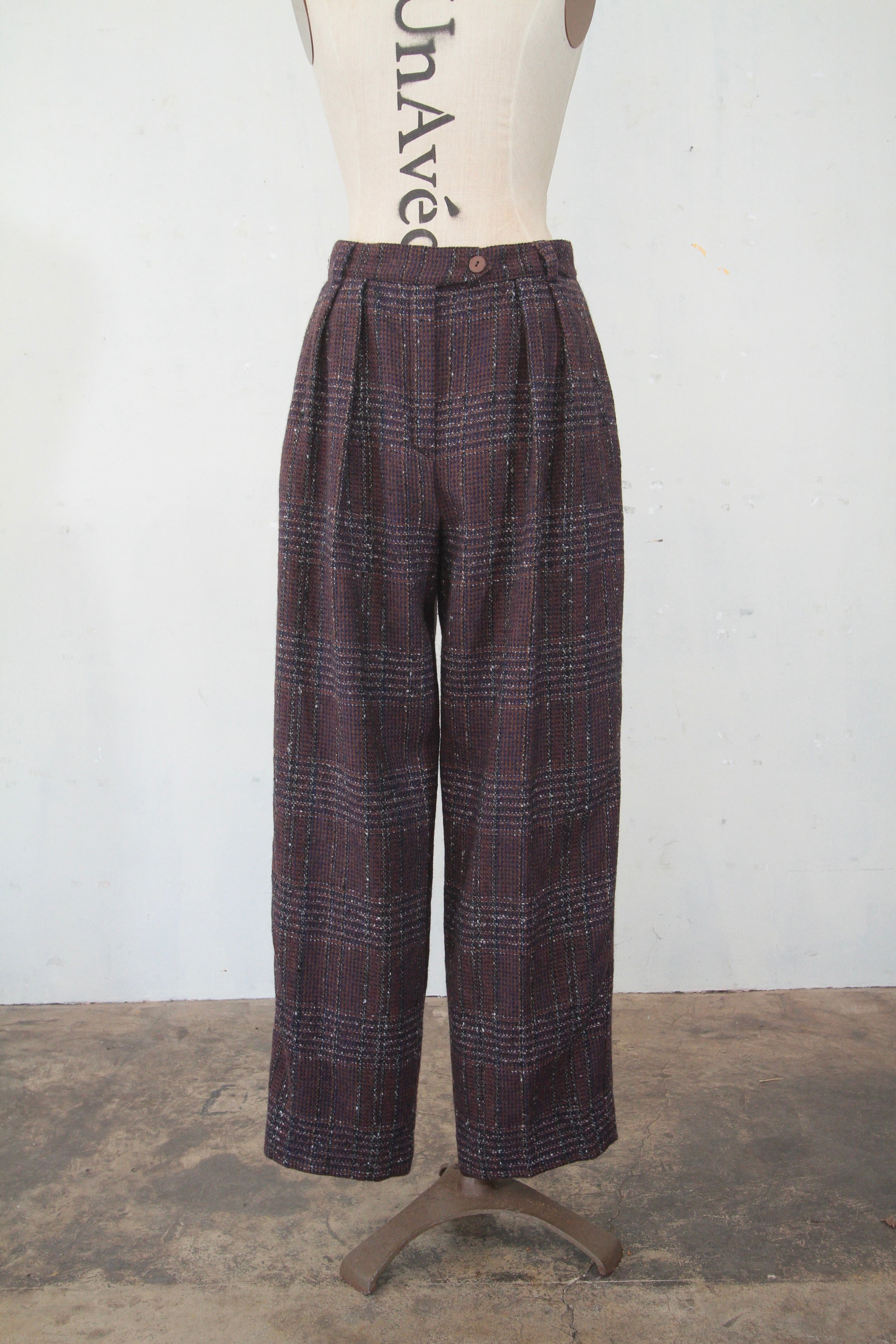 80s escarda wool tweed trousers