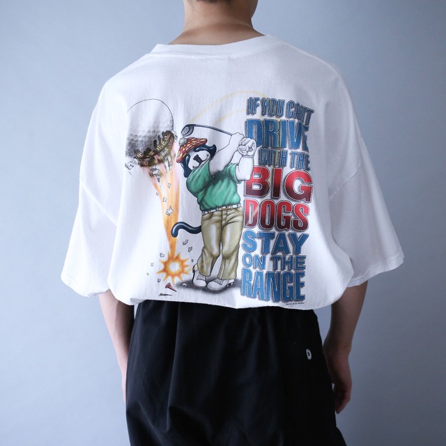 "BIG DOGS" back printed XXL super over silhouette h/s tee