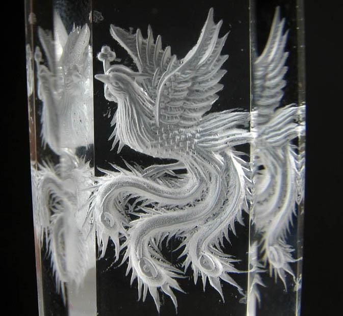 天然本水晶 鳳凰掘り水晶☆立体彫りD233 | 水晶・天然石アクセサリーの
