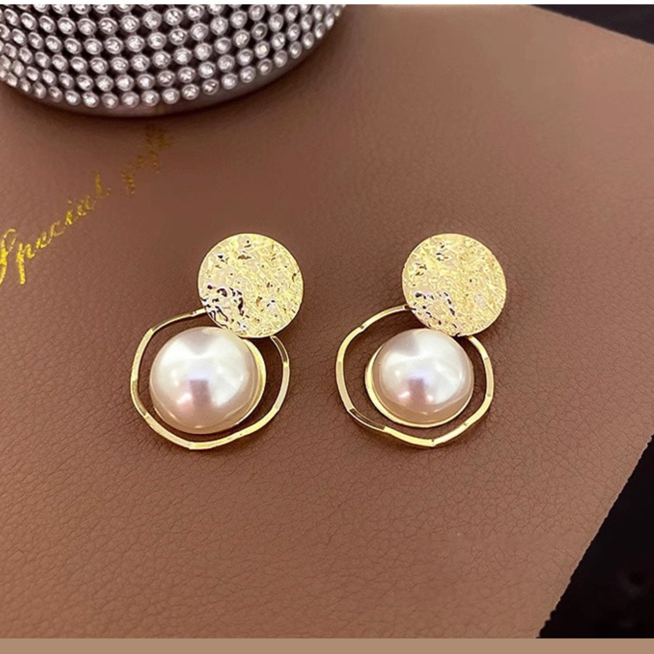 ゴールド 大粒 パール ピアス 10198