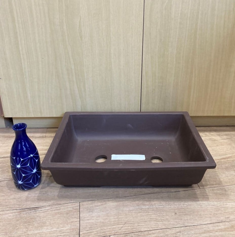 盆栽鉢 万古焼 ウ泥長角 13号 幅39cm×高9cm | 趣味の園芸と陶器山竹