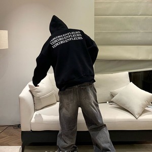 アルファベット刺繍裏起毛パーカー　1164