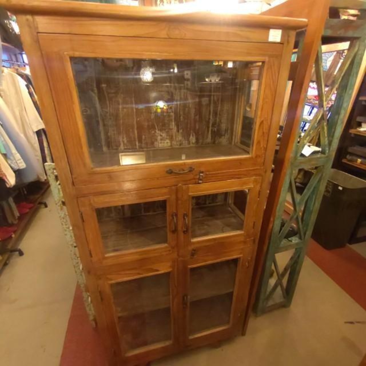 【店頭受取専用商品】インド　アンティークパントリーキャビネット　アンティーク　リビング　インテリア　ディスプレイ　什器