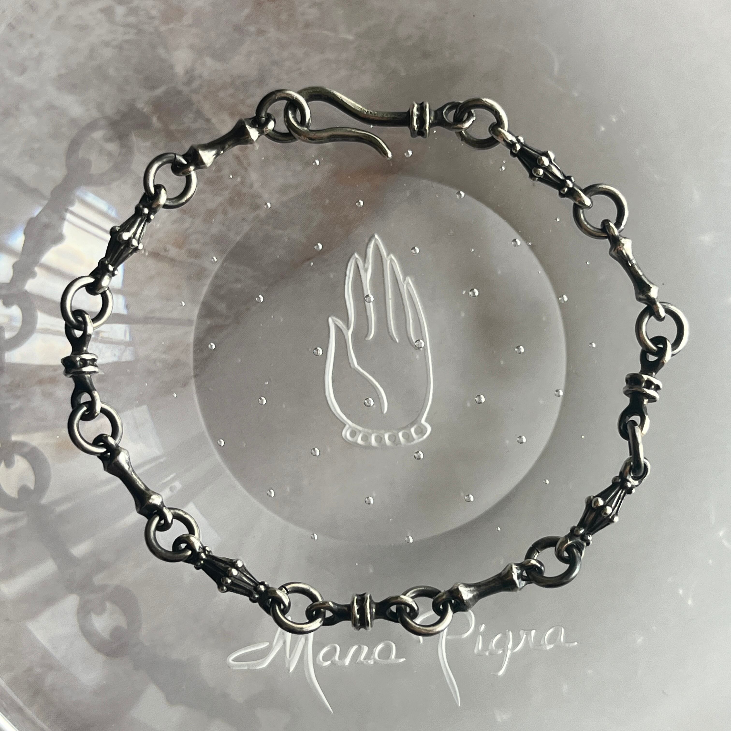 Silver Original Chain Bracelet - MIX Chain (Col.Antique)  / シルバー製 オリジナルチェーン・ブレスレット<MIXチェーン>燻加工