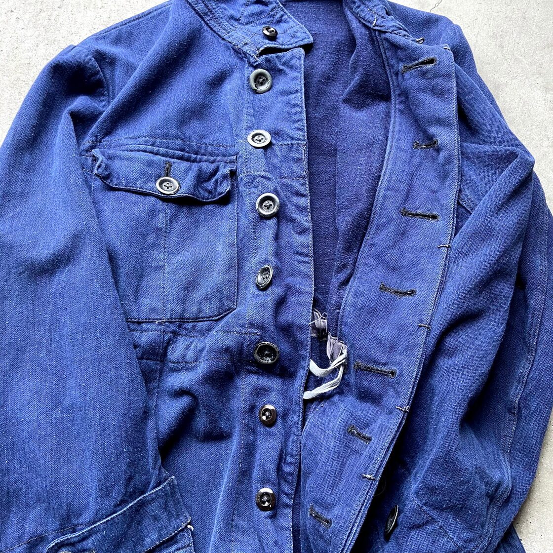 40〜50年代 HBT フレンチワーク オールインワン メンズS相当 W30 古着 