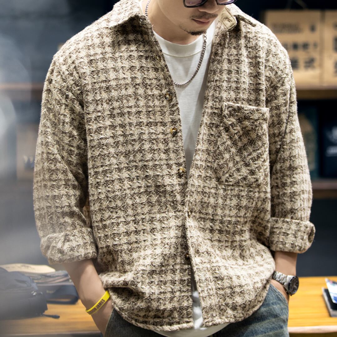 チェック柄シャツカラージャケット A19231