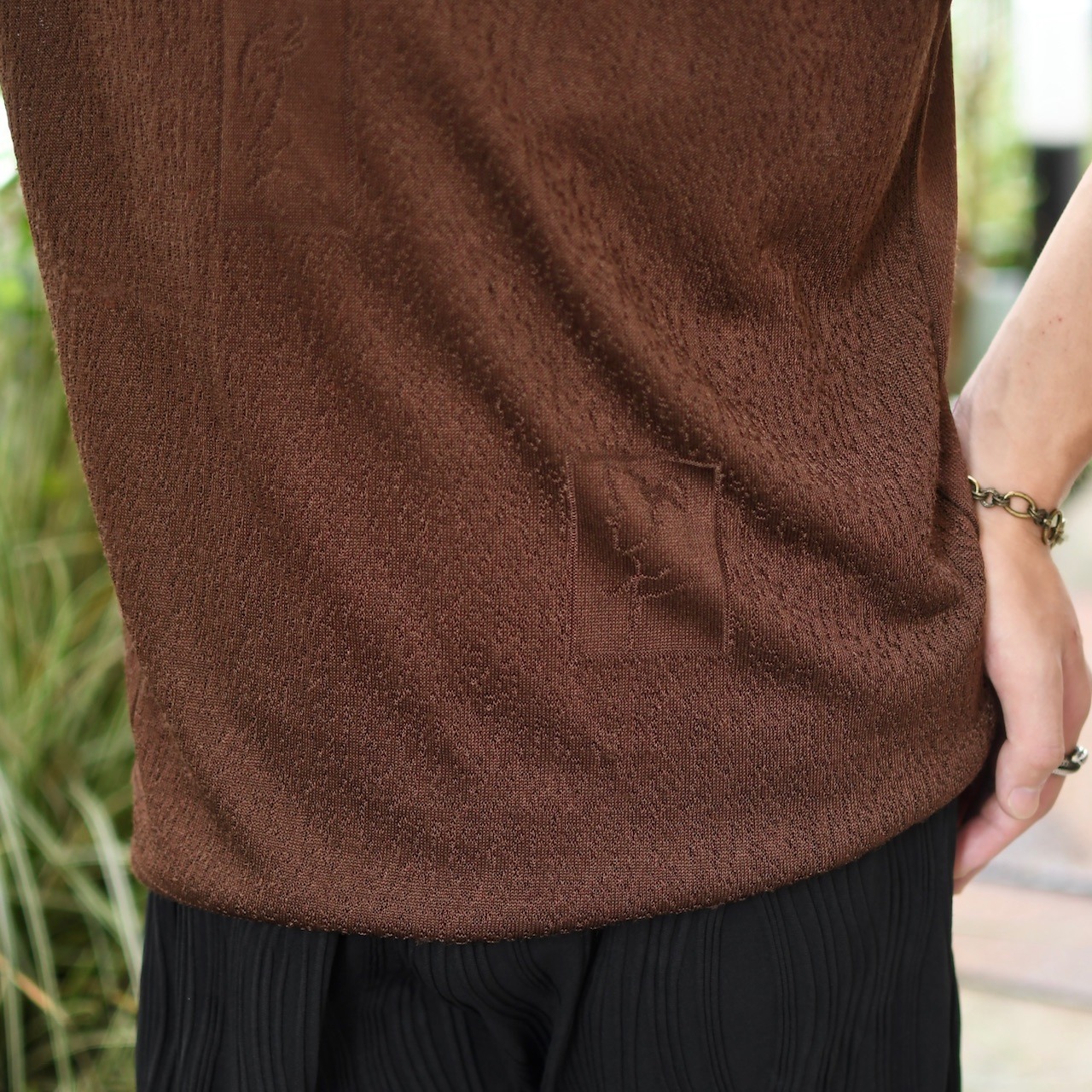 character design knit polo brown
