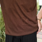 character design knit polo brown