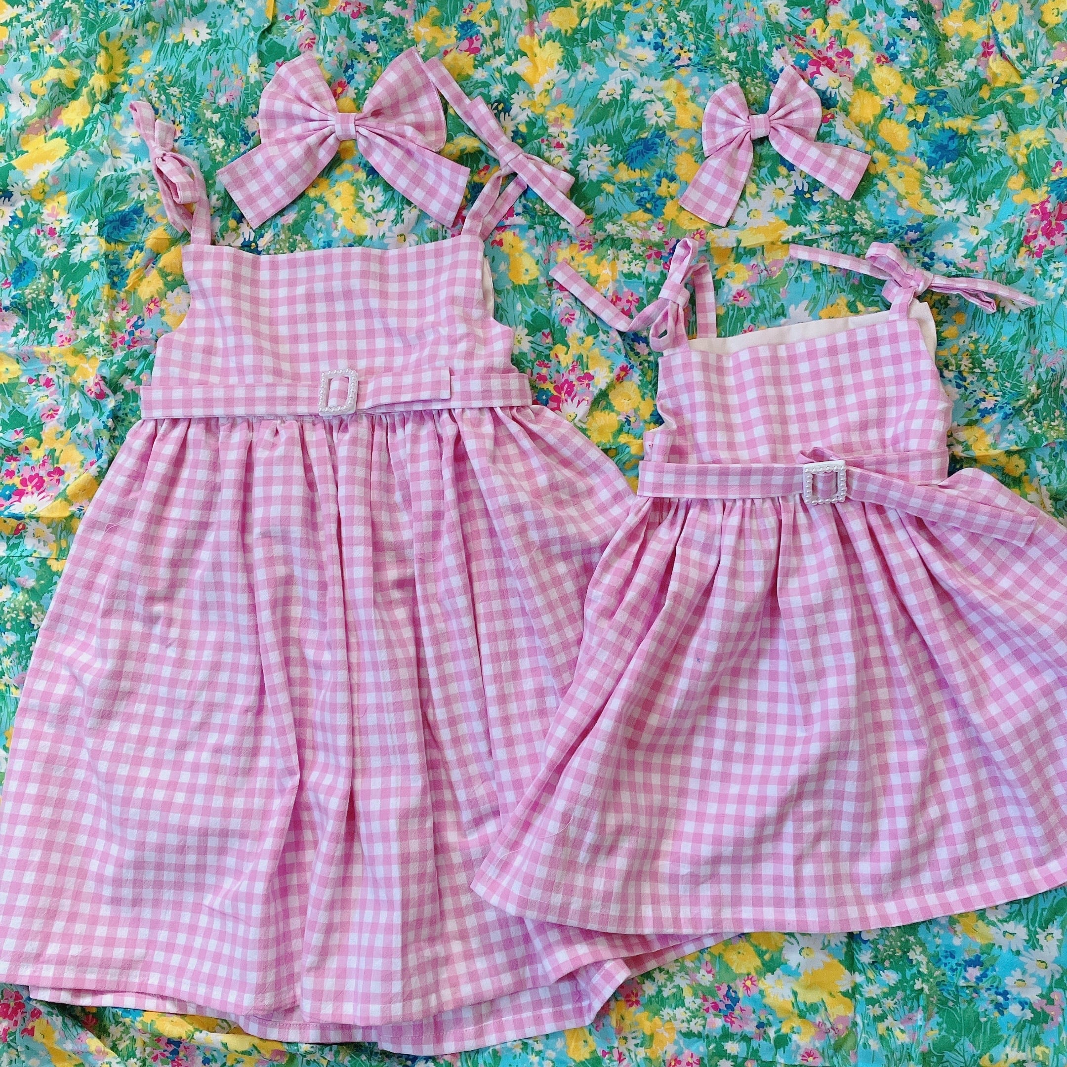 オーダー)映画barbieイメージ ギンガムチェックワンピース キッズ