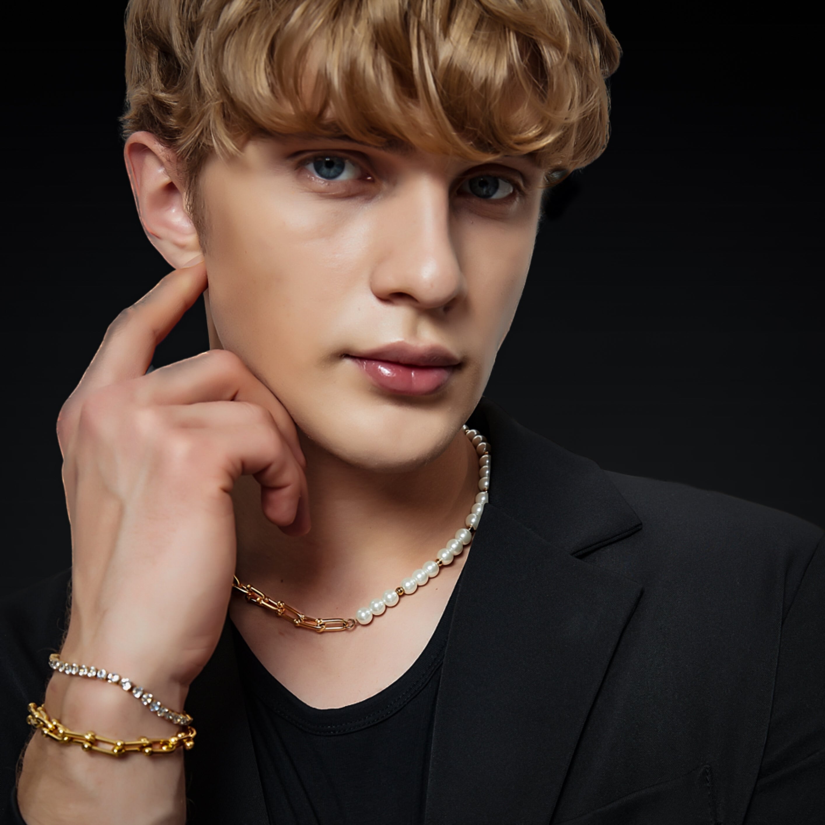 316L pearl × hard ware chain necklace | ✯Lucliss Jewelry✯